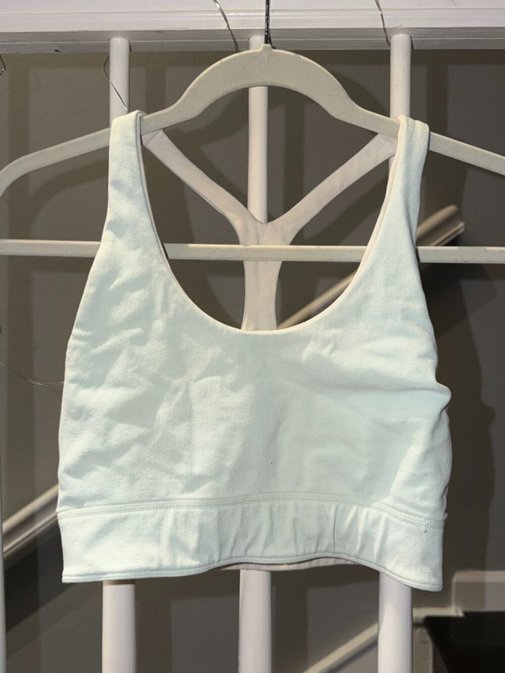 Fabletics White Ribbed Crop Tank - XS